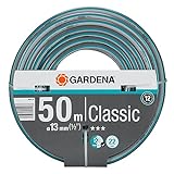 Gardena Classic Schlauch 13 mm (1/2 Zoll), 50 m ohne systemteile: Universeller Gartenschlauch aus robustem Kreuzgewebe, 22 bar Berstdruck, druck- und UV-beständig (18010-20), grau/b