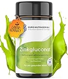 EURO NUTRADOR Zink Kapseln 12 mg - 100 Stück - Zinkgluconat hochdosiert ohne unsinnige Zusätze bei hoher Bioverfügbarkeit - Zinc Supplement aus geprüfter Produk
