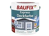 Baufix Express Deckfarbe 2 in 1 Lack & Grundierung Holz Putz Mauerwerk innen außen (skandinavisch rot)
