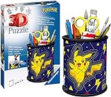 Ravensburger 3D Puzzle 11257 - Utensilo Pokémon Pikachu - 54 Teile - Stiftehalter für Pokémon Fans ab 6 Jahren, Schreibtisch-Organizer fü