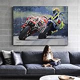 leinwandbild kücheschlafzimmer wall art Öl s Valentino Rossies Motorrad Bild (60x90cm-Kein Rahmen )