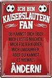 Blechschilder Hier wohnt EIN Kaiserslautern Fan/Offizieller Kaiserslautern Fan/Ich Bin Kaiserslautern Fan Deko Metallschild Schild Artikel Geschenk zum Geburtstag oder Weihnachten (Rot (20x30))