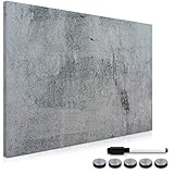 Navaris Magnettafel Magnetpinnwand Memoboard zum Beschriften - 90x60 cm Notiztafel div. Designs - Tafel abwaschbar mit Magneten S