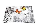 LUXBURG® Design Mousepad Mausunterlage Mauspad, Motiv: Schmetterlinge auf Weiß
