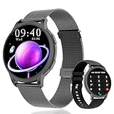MiGuoLeyu Smartwatch Herren mit Telefonfunktion,1.52 Zoll Screen Smart Watch,IP67 Waterproof, Pedometer,Heart Rate Monitor,Sleep Monitor,Fitnessuhr Herren for Android IOS Schw