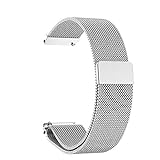 JUHONNZ Edelstahlarmband für Uhr, Mesh Gewebe Metall Edelstahl Uhrenarmbänder mit Magnetverschluss Schnellspanner Armband Ersatzarmband Kompatibel Smart Watch fur Herren und Damen (14mm Silber)