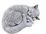 stoneandstyle Steinfigur Katze schlafend, eingerollt, frostfest bis -30°C, massiver Steing