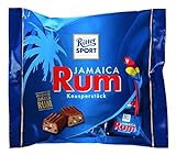 RITTER SPORT Rum, 200 g, gefüllte Vollmilchschokolade mit Haselnusscreme, Sultaninen & Rum, karibische Knusperstücke mit Schokolade und echtem Jamaica Rum, einzeln verpack