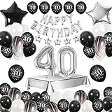 40 Geburtstag Deko Schwarz Weiß 40. Geburtstag Dekoration Luftballon 40. Geburtstag Deko 40 Jahr Geburtstagdeko 40 Geburtstag Mann Frau Geburtstagsdeko 40 Happy Birthday Luftballon Tischdecke Mehrweg