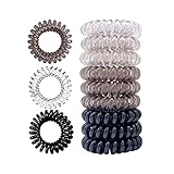 9 Stück Telefonkabel haargummi elastisch Haarband,3 Farben Spirale Telefonkabel groß Anti Spliss Zopfgummi Fitness Haarband Haargummi Spiral klein für Mädchenn und D