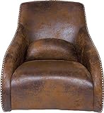 Kare Design Sessel Swing Ritmo Braun, Schaukelsessel aus pflegeleichtem Polyester Stoff, Schaukelstuhl im Vintage Style, gemütlicher Loungesessel mit Kippfunktion, (H/B/T) 83x76x74