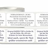 500 wasserfeste Adressaufkleber, Adressetiketten SUPER-TOP XL mit Ihrem Wunschtext auf der Rolle in Spenderbox vom Versandhaus JUNG