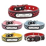 Gredstar Halsband hund Personalisierte Hundehalsbänder mit D-Ring Leder Hundehalsband N