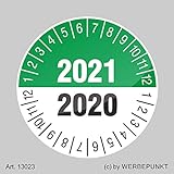 Prüfplakette 2020-2021, 2 Jahre, grün, BGR, UVV, BGV, Wartung, Ø 30 mm 51 Stck