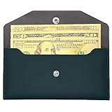 Molain Geldbörse mit Geldumschlag, Geldbeutel aus PU Leder wiederverwendbar Budgetumschlag Geldbeutel Umschlagsystem Bargeldteiler für Geldbörsen, 7,2 x 3,6 Zoll (Blau)