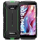 DOOGEE S41T [2024] Rugged Smartphone, 8 GB + 64 GB unzerstörbares Telefon, TF 1 TB, 6300 mAh Android 13 Handy, 13 MP Dreifachkamera, 5,5 Zoll HD+, NFC/GPS / IP68 / IP69K Grü