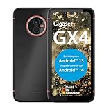 Gigaset GX4 Outdoor Smartphone 4G - Baustellenhandy - staub- & wasserdicht IP68, 6,1' HD+ V-Notch Display mit Corning Gorilla Glass, 64GB+4GB RAM, 48MP Kamera, Schnellladen, Android 14 fähig, Black