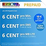 Handytarif discoTEL z.B. LTE Prepaid 6 Cent – (6 Cent pro Minute, 6 Cent pro SMS, 6 Cent pro MB, täglich kündbar, inkl. 10 Euro Startguthaben) oder andere T