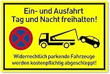 NEU Einfahrt Freihalten Schilder (30x20 cm Kunststoff) - Ausfahrt freihalten Schild - Nie Wieder zugeparkt - Auch Gegenüber - (Neongelb) - Hier Wird abgeschlepp