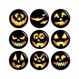 Kiwikatze Halloween-Set Kürbisgeister Laternengeister Geister Button Ansteckbutton 37mm Pins zum selber Anstecken oder als Geschenk