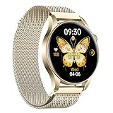 MiGuoLeyu Smartwatch Damen mit Telefonfunktion 1.43' Touch Smart Watch mit Schlafmonitor Schrittzähler Pulsuhr IP67 Wasserdicht Armbanduhr Smartwatch Android für iOS
