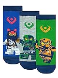 LEGO Ninjago Socken 3er Pack | Ninja Jungen Socken | Packung mit 3 Baumwollsocken für Jungen 27-30