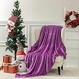 VOTOWN HOME Kuscheldecke Flauschige Decke Violett 150x200 cm, Warme Weiche Wohndecke für Bett Couch, Winter Sofadecke als Mikrofaser Bettüberwurf Tagesdeck