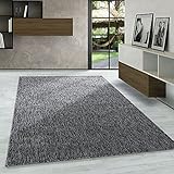Carpetsale24 Teppich Wohnzimmer Einfarbig Schlingenflor Cut-Loop Teppich Grau 120 x 170 cm - Kurzflor Schlingenteppich Meliert Design Flachgewebe Extra Weicher Teppich für Schlafzimmer Küche E