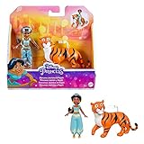 DISNEY Prinzessin Jasmin und Rajah - Bewegliche Puppe und Tigerfigur aus dem Film Aladdin, Jasmins unverkennbarer Look mit abnehmbarer Hose, für Kinder ab 3 Jahren, HLW83