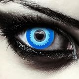 DESIGNLENSES, Eis- blaue farbige Kontaktlinsen Halloween Weißer Wanderer Kostüm Kontaktlinsen farbig, 1 Paar (2 Stück),weiche Elfen Farblinsen ohne Stärke, Blue Elfe'