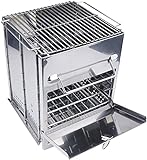 Grill Outdoor Holzkohlegrills Faltbarer Grill Tragbarer Holzkohlegrill Faltbarer Griff Silber Barbecue Grill Camping Outdoor Kochen Grill (Schwarz A)
