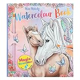 Depesche 12576 Miss Melody - Watercolour Book, Malbuch inkl. Pinsel und 30 Pferde-Motiven zum Bemalen mit W