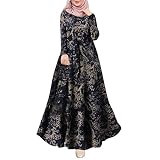 Beokeuioe Gebetskleidung für Frauen, Elegant Abendkleid Blume Maxikleider Islamische Kleidung Abaya Muslim Kleid Damen Kleider Ohne Hijab Muslimische Ramadan Rob