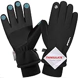 Songwin wasserdichte Winterhandschuhe, Importierte Thinsulate Warme Touchscreen Handschuhe für Herren und Damen, Fahrradhandschuhe für Reiten Laufen Skifahren Wandern R