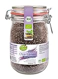 KOPP Vital® Bio Chia-Samen im Bügelglas 700 g - Bio-Qualität - ohne Gentechnik – Zusatzstofffrei - dekorativen Bügelglas - Premium Chia-S