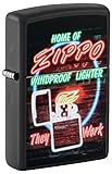 Zippo Feuerzeug mit Neonschild-Design, matt, Schw