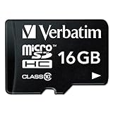Verbatim Premium Micro SDHC Speicherkarte mit Adapter, 16 GB, Datenspeicher für Foto- und Video-Aufnahmen, Micro SD Karte in schwarz, ideal für Handy, Kamera oder Tab