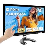 Prechen 24 Zoll Touchscreen Monitor, IPS FHD 1080P Touch PC Display mit HDMI & VGA & USB, 75Hz, VESA, Eingebaute Lautsprecher, Computer Touchscreen für Gaming & B