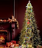 TUSGENK LED Weihnachtsmann Leiter Lichterkette 3M LED Weihnachtsbeleuchtung, 8 Modi Weihnachtsdeko-Lichter für den Außenbereich Für drinnen und draußen, Fenster, Garten, Haus (Santa Tree light)