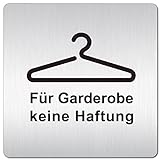 Türschilder24 XXL Schild - Türschild • 125 x 125 mm • Für Garderobe Keine Haftung + Motiv Kleiderbügel • 1,5 mm Aluminium Vollmaterial • 100% Made in Germany