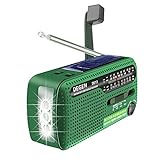 DEGEN DE13 Kurbelradio Tragbares Solar Radio FM AM SW Eingebaute Wiederaufladbare Batterie LED Dynamo Lampe Powerbank für Wandern Camping Ourdoor N