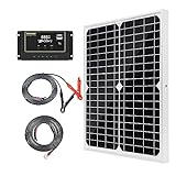 20W 12V Monocrystalline Solar Panel, Solar Panel Kit with 10 A Solar Charger Charge Controller Photovoltaic Systems Solar Powered for Caravan, Camper, B