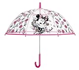 PERLETTI Regenschirm, automatisch, transparent, Minnie Disney, 45 cm, Sport, mehrfarbig (mehrfarbig), Einheitsgröß