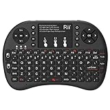 Rii Mini i8+ Wireless (QWERTY US layout) - Mini Beleuchtete Tastatur mit Multi-Touch Maus-Pad für Smart TV, Mini PC, HTPC, Computer und Konsolensp