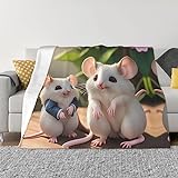 Mutter und Kind Ratten Mode Flanell Bettdecke, gemütliche Decke, weich und warm, Sofadecke, Schlafzimmerdecke. 127 x 101