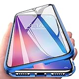Orgstyle Schutzhülle für Samsung Galaxy A71, Adsorptionshülle, magnetisch, ultradünn, 360 °, Schutzhülle vorne und hinten, Hartglas, transparent, metallisch, stoßfest, B
