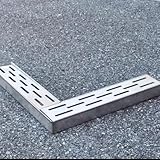 ZIUSFAC Entwässerungsrinne Schmale Kanalablauf Mit Gitter Wasserablaufrinne 5cm 10cm Breit Abflussrinne Aus Edelstahl Terrassenrinne Kanalgraben Für Küche Garden Bauernhof(Corner 35x30mm(1 3/8' x 1 1/