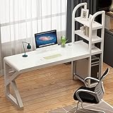 EsEntL L-förmiger Computertisch, 41-Zoll-Eckschreibtisch, moderner, einfacher Heimbüro-Spieltisch, Lerntisch mit Stauraum, Weiß