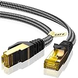 ARISKEEN Cat 8 Lan Kabel 4M, Hochgeschwindigkeit (40Gbps 2000Mhz/s) Gigabit Netzwerkkabel Ethernet Kabel,Rj45 S/FTP Geschirmtes Internet Patch Kabel für PS5/4 Router Modem Laptop