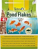Tetra Pond Flakes – Fischfutter für kleinere und junge Teichfische in Flockenform, für eine abwechslungsreiche und ausgewogene Ernährung, 4 L B